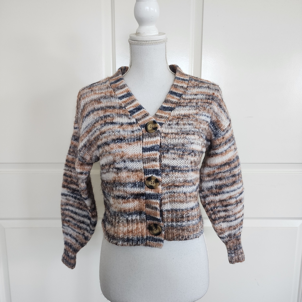 LOFT Multicolor Button-Up Cardigan